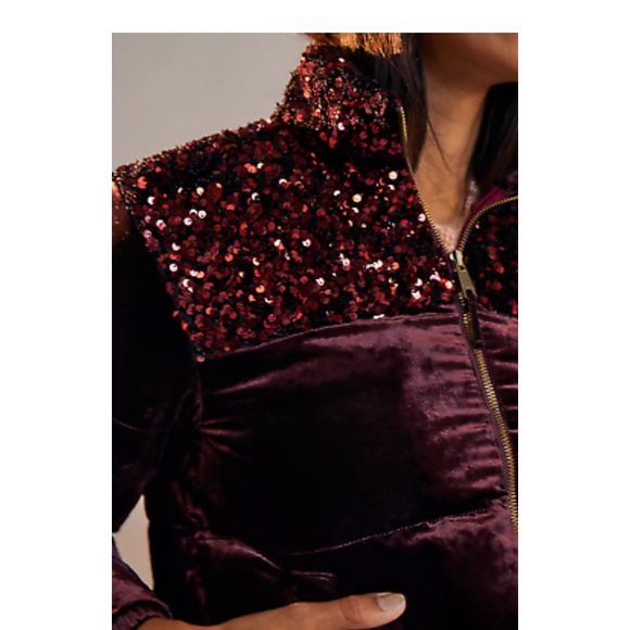 Anthropologie Sequin puffer jacket - Picture 4 of 5